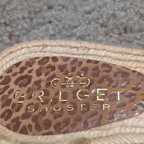 Bridget Shuster tan cheetah heart slides sandals Sz 8 EUC - Picture 11 of 11